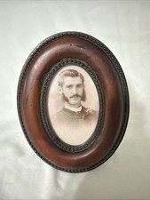 Portrait Of Gentleman From Mid Late 1800s In A Wooden Oval Frame picture