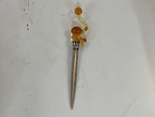 Vintage Letter Opener with Decorative Orange Art Glass Handle picture