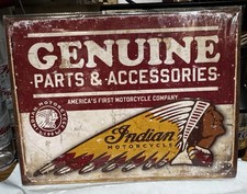 New INDIAN MOTORCYCLE COMPANY TIN SIGN Genuine Parts & Accessories 12x16 picture