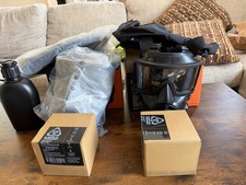 Brand new MIRA gas masks NEVER USED Canteen, new filter, and carry bag. picture