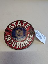 Vintage Metal Insured Indianapolis State Auto Insurance Badge Emblem Tag Indiana picture
