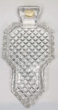 Vtg Czech Bohemia Glass Flat Iron Small Tray picture