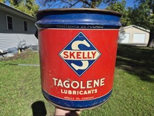 Rare 1950s Skelly Tagolene Grease 25lb Grease Oil Metal Pail / Can Nice picture