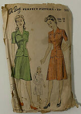 Vintage Du Barry 5610 two piece dress size 18 bust 36 40s WWII  picture
