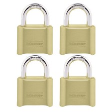 Durable Outdoor Combination Padlock Set - Brass Gate Locks 4-Pack, Security Lock picture