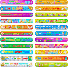 64 PCS Christian Slap Bracelets Bulk, Bible Verses Religious picture