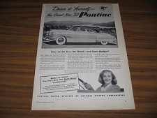 1952 Print Ad Pontiac 2-Door Silver Streak Beauty Drive it Yourself picture