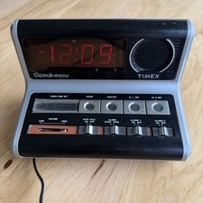 Vintage Timex Speak-Easy Talking Alarm Clock Model 7001 Red LED 9V Included picture