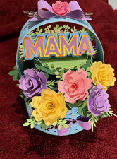 Handmade Woven Paper Floral Oval Basket 