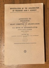 HSCA Investigation into Assassination of JFK - Appendix to Hearings, Vol. 8 picture