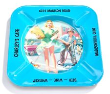 Vintage 1950's Pinup Girl Metal Ashtray Girl - Madisonville, Ohio Charley's Cafe picture