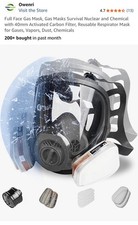 Full Face Gas Mask, Gas Masks Survival Nuclear and Chemical with 40Mm Activated picture
