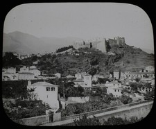 ANTIQUE Magic Lantern Slide MADEIRA FORTRESS C1890 VICTORIAN PHOTO picture