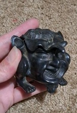 ANTIQUE DEVIL IMP GARGOYLE Metal Ink Well Inkwell with ORIGINAL GLASS LINER picture