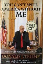 Alec Baldwin signed You Can't Spell America Without Me Donald Trump parody book picture