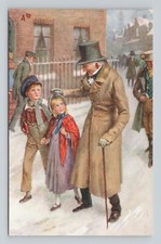 Tucks 3407 Oilette Harold Copping Dickens Scrooge Kept Christmas Day Postcard picture