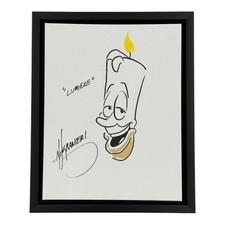 Nik Ranieri Autographed Beauty And The Beast Lumiere Original Artwork Sketch 11x picture