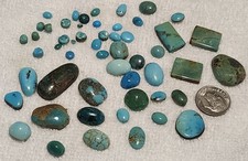Lot of 52 Vintage/Antique Native American Navajo Jewelry Turquoise Cabechons picture