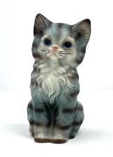 Vintage Striped Kitty Cat Figure Japan 6” picture
