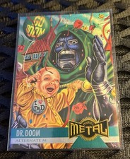 Vintage Fleer 1995 Marvel Metal Dr. Doom Alternate M Trading Card # 128 picture
