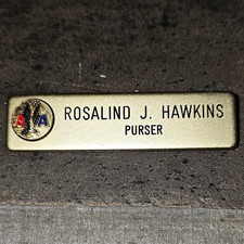 American Airlines AA Purser Name Badge Pin - Rosalind J. Hawkins picture