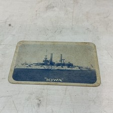 1901 USS Iowa Battleship BB 4 Navy Ship Card Advertising Yacht Dolphin 1/30/1901 picture