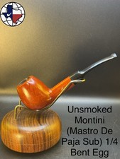 Vintage Montini (Mastro De Paja Sub) 1/4 Bent Egg Tobacco Pipe picture