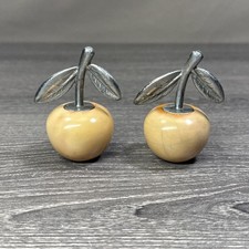 Vintage Two Cherry Bakelite Salt & Pepper Shakers 1940s Retro Kitchen Decor picture