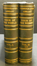 Antique Keystone View Company Stereographic Library Tour Of The World Volume 1&2 picture