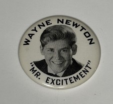 c1965 SCARCE Vintage Wayne Newton “Mr. Excitement” Fan Club Pinback Button picture
