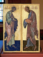 Orthodox Icon of Saints Apostles Peter and Paul – Russian style 23x30 cm 9”x12” picture