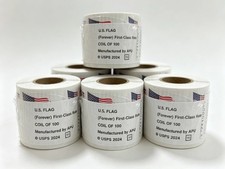 6 Roll Of 100 2025 U.S. Flag First Class Postage Stamps(total 600 pcs) picture