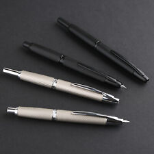 New MAJOHN A1 Metal Press Fountain Pen Grid Striped Retractable EF 0.4mm Ink Pen picture