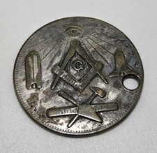 VTG 1972 Masonic Token With Hole For Chain Anniversary Medallion Lake Lodge #189 picture