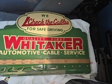 1950's NOS Original Whitaker Automotive Service Sign Display Tin picture