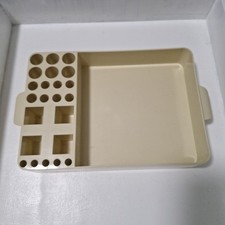 Vintage 1970s Space Age Beige Acrylic Makeup Organizer Tray Barone? Italy picture