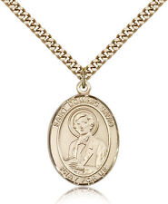 Saint Dominic Savio Medal For Men - Gold Filled Necklace On 24 Chain - 30 Da... picture