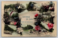 1906 Multi-Picture Flowers, Bois de Boulogne, Paris, France Postcard S7-006 picture