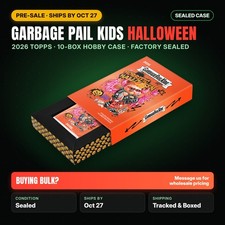 PRESALE Ships by 10/27 - 2026 Garbage Pail Kids Halloween Hobby Case 10 Boxes picture