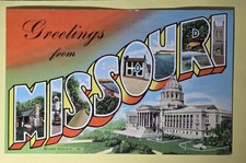 Large Letter Greetings from  Missouri MO - Vintage Postcard picture