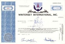 Winterset International, Inc. - 1971 Sports Stock Certificate - Sports Stocks &  picture