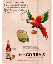 1951 Corby's Whiskey 'Parrot Cheer' Single Page Print Ad picture