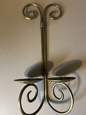 Metal Scroll Wall Sconce Double Candle Holder 14” picture