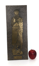 Monumental Brass Wall Plaque - Medieval / Gothic Revival - Sir Robert de Bures picture