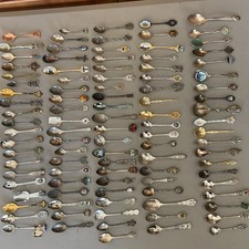 Vintage Huge Lot Of 100 Souvenir Spoons States Locations Attractions Disney picture
