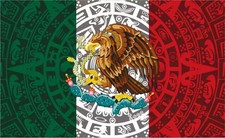 Mexican Flag – 3x5 Ft Outdoor/Indoor Durable Polyester Mexico Tapestry Aztec picture