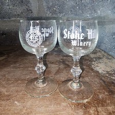 STONE HILL Winery Souvenir Tasting Glasses Hermann Missouri set of 2 vintage picture