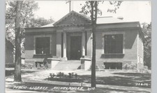 PUBLIC LIBRARY rhinelander wi c1950 postcard wisconsin real photo rppc picture