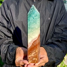 1.68LB Natural Ocean Jasper Tower Crystal Quartz Stone Point Healing Reiki picture