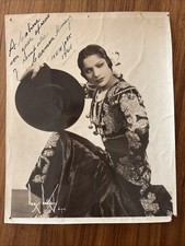 Vintage Photo Autograph Of Carmen Amaya Flamenco Dancer NYC 1941 picture